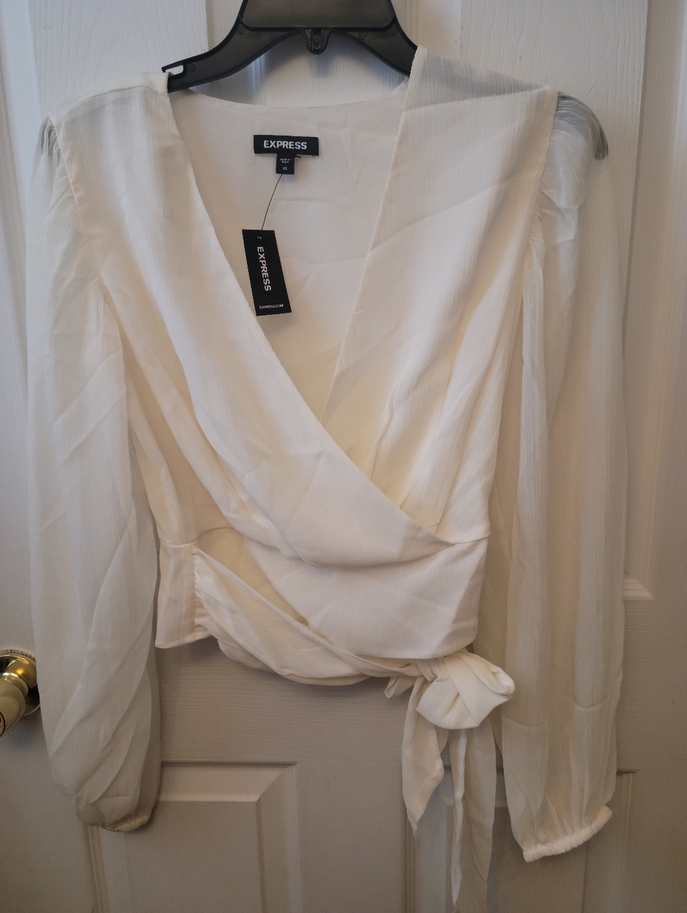 Express Wrap Tie Waist Top